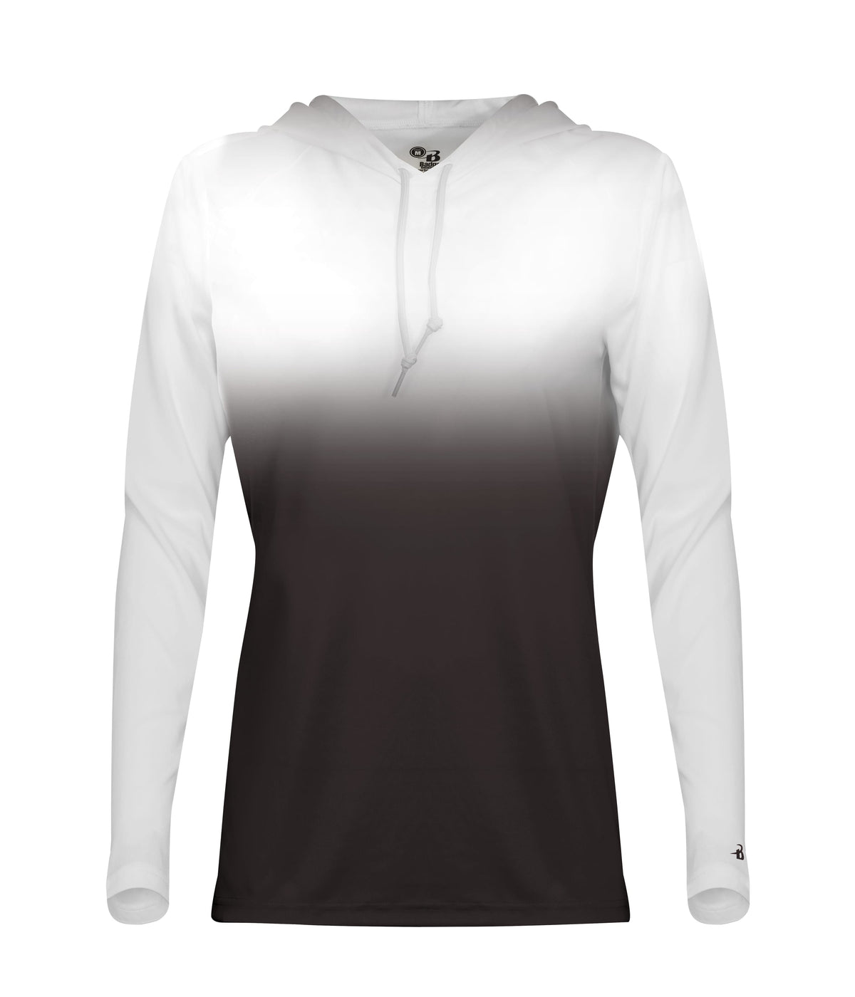 WOMEN'S OMBRE HOODED T-SHIRT - MOISTURE-WICKING PERFORMANCE