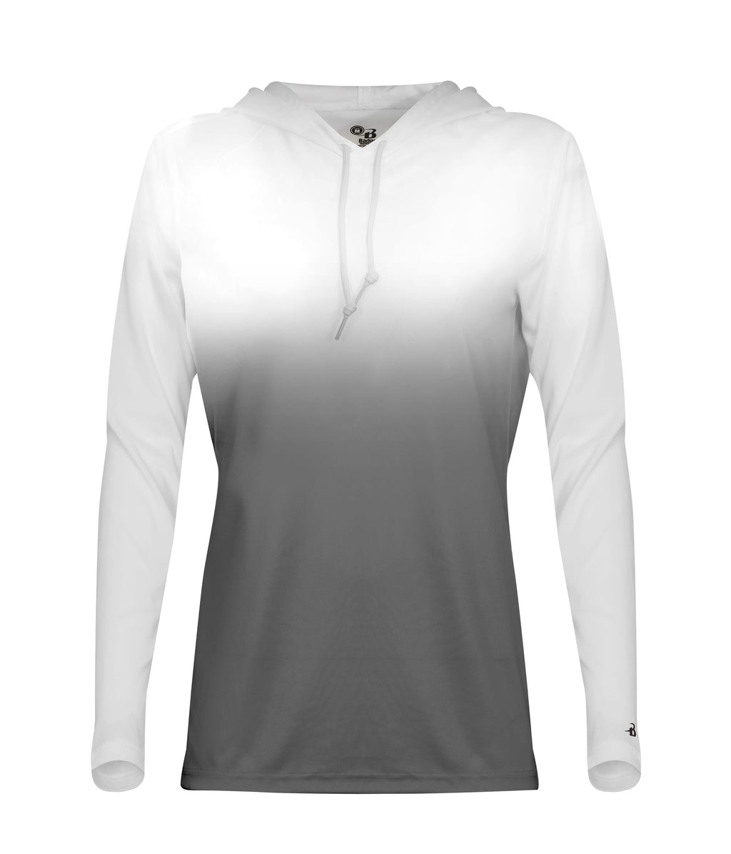 WOMEN'S OMBRE HOODED T-SHIRT - MOISTURE-WICKING PERFORMANCE