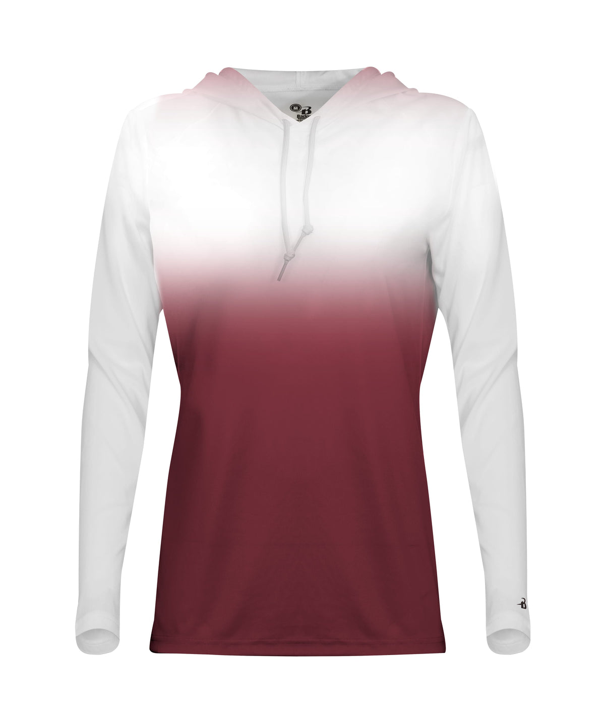 WOMEN'S OMBRE HOODED T-SHIRT - MOISTURE-WICKING PERFORMANCE
