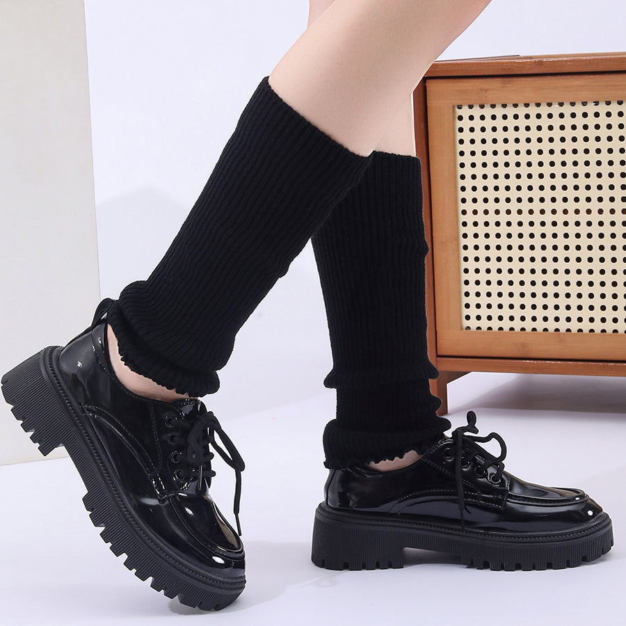 Winter Fashion Ribbed Knitted Hot Sale Harajuku Neon Long Socks Winter Boot Gaiters Clubwear Women Girls Japanese Lolita Leg Warmer