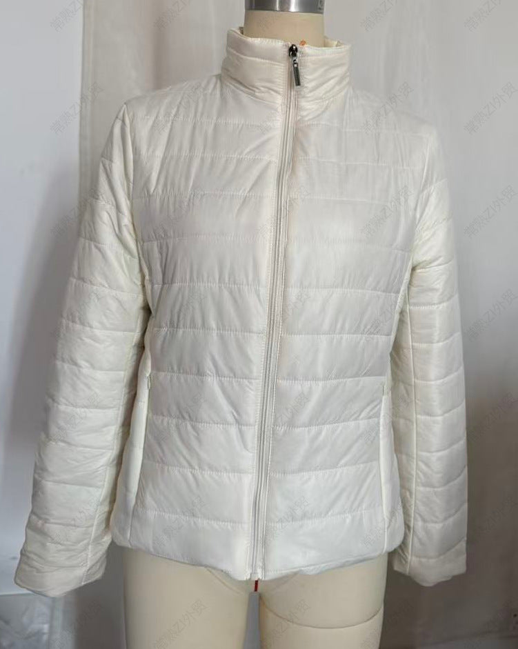 Womens Mid-Length Warm Hooded Cotton Coat In Lambswool