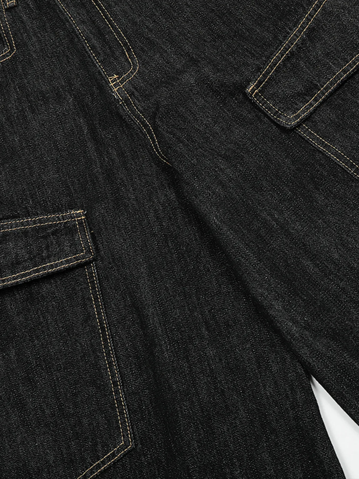 Men's Washed Curved Jeans with Contrast Stitching