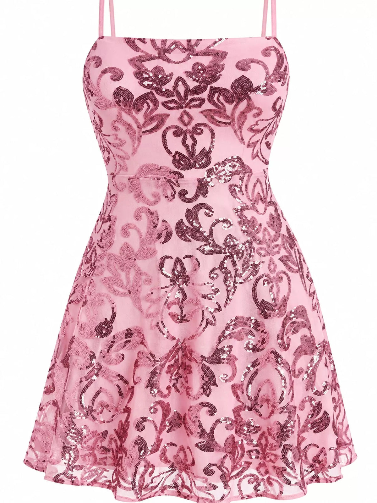 Sequin Square Neck Mini Dress