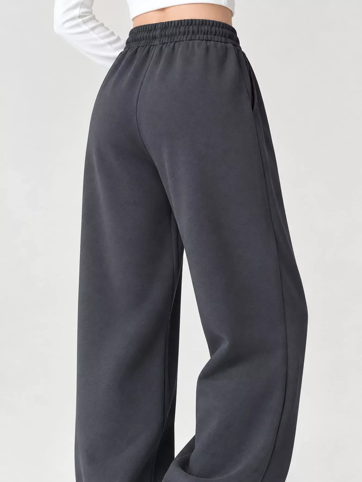Full Size Drawstring Loose Fit Wide-Leg Sweatpants Plus Size
