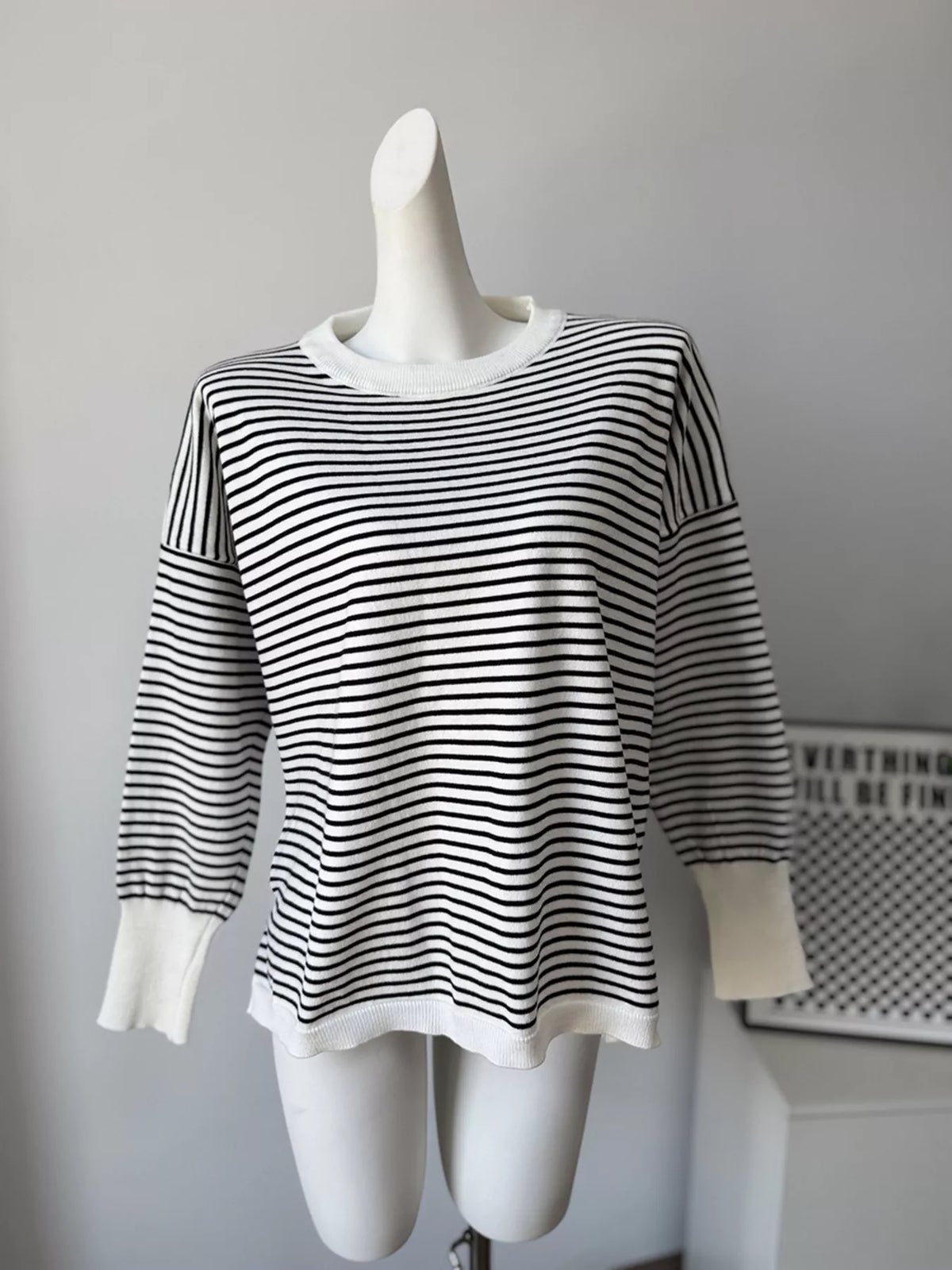 Striped Round Neck Knit Top
