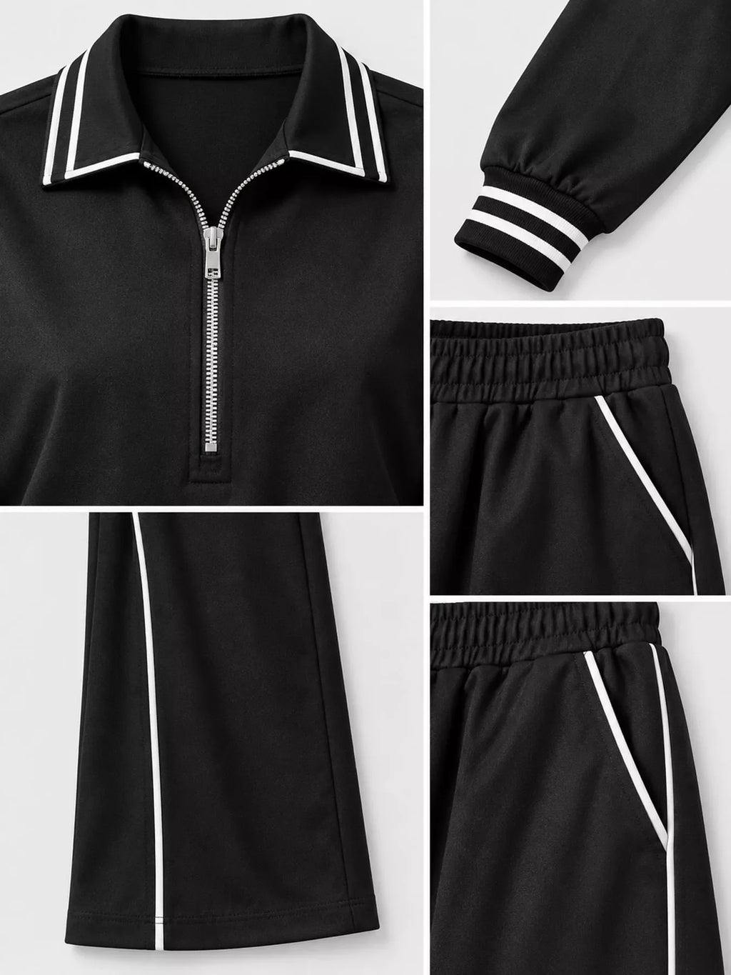 Striped Half Zip Top and Pants Set