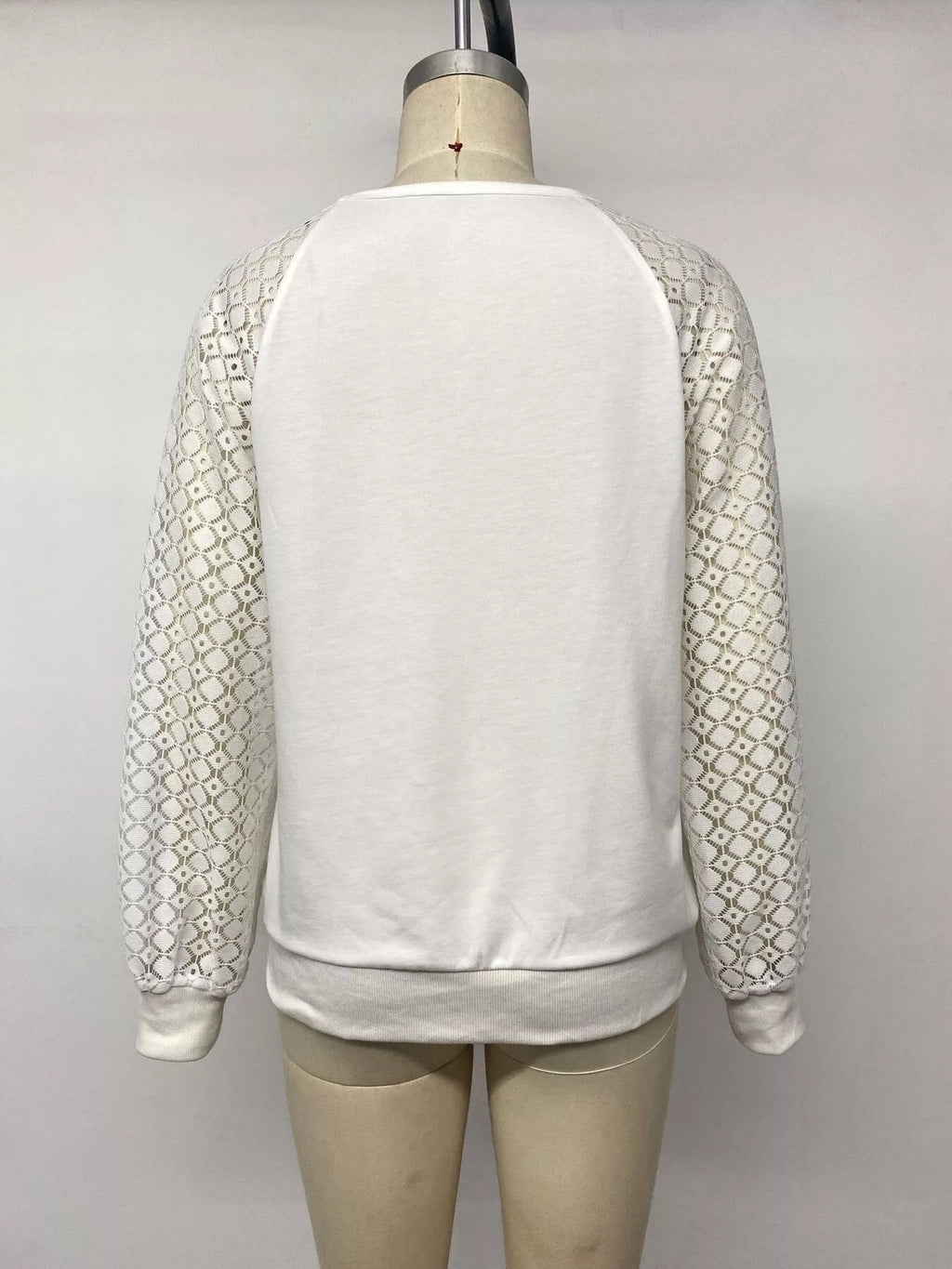 Lace Raglan Sleeve Sweatshirt