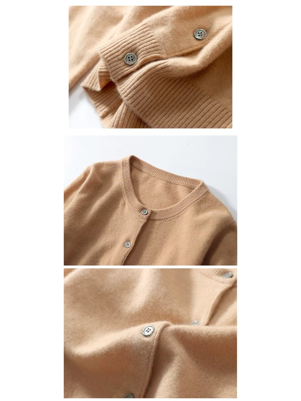 Crew Neck Button-Down Cardigan