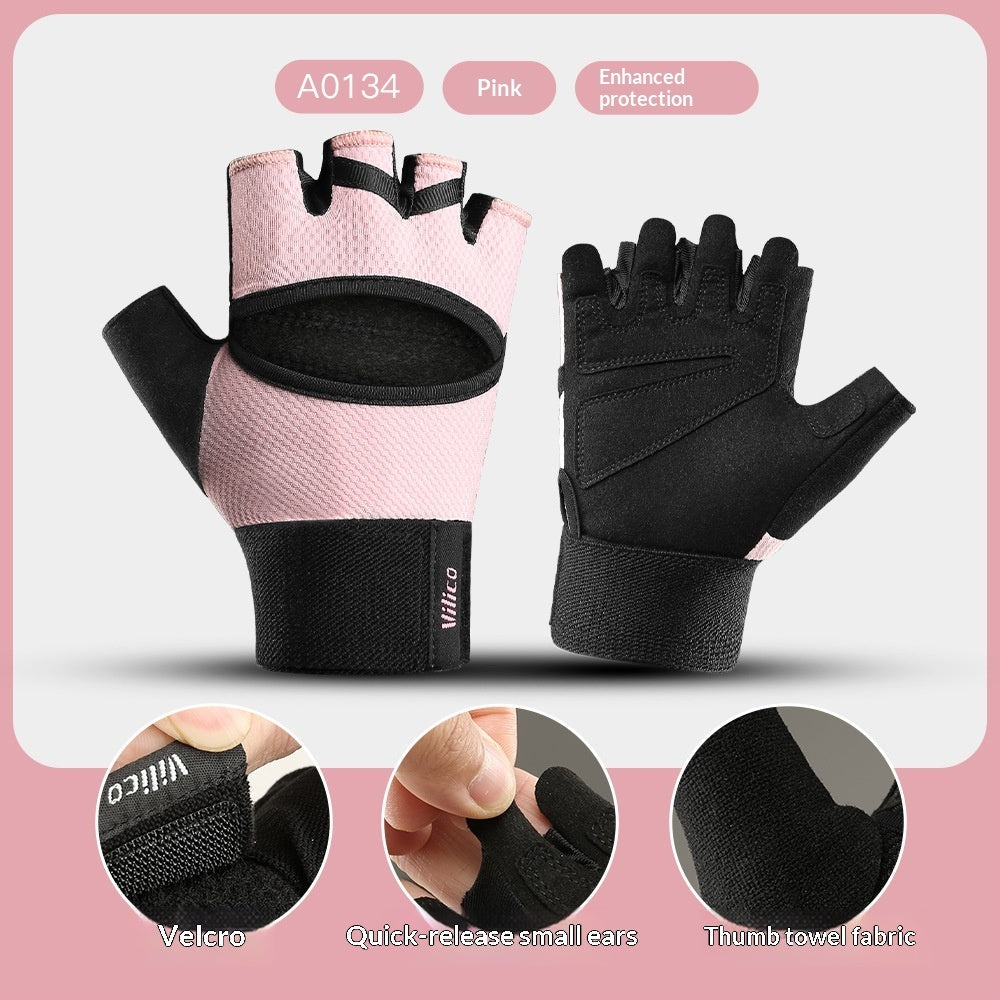 Non-slip Outdoor Cycling Sun-Protective Breathable Half-Finger Gloves