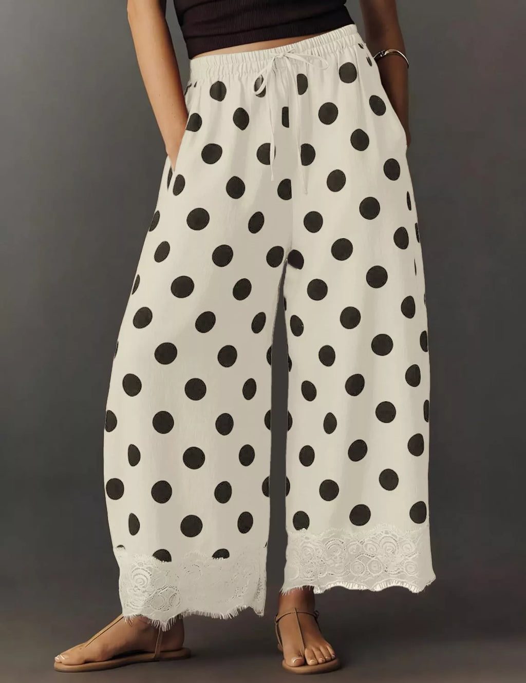 Drawstring Wide Leg Pants