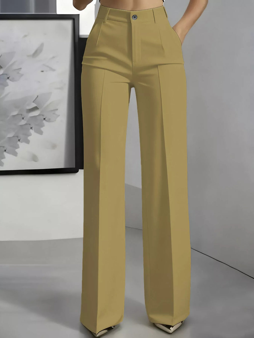 Full Size High-Waisted Wide-Leg Pants Plus Size
