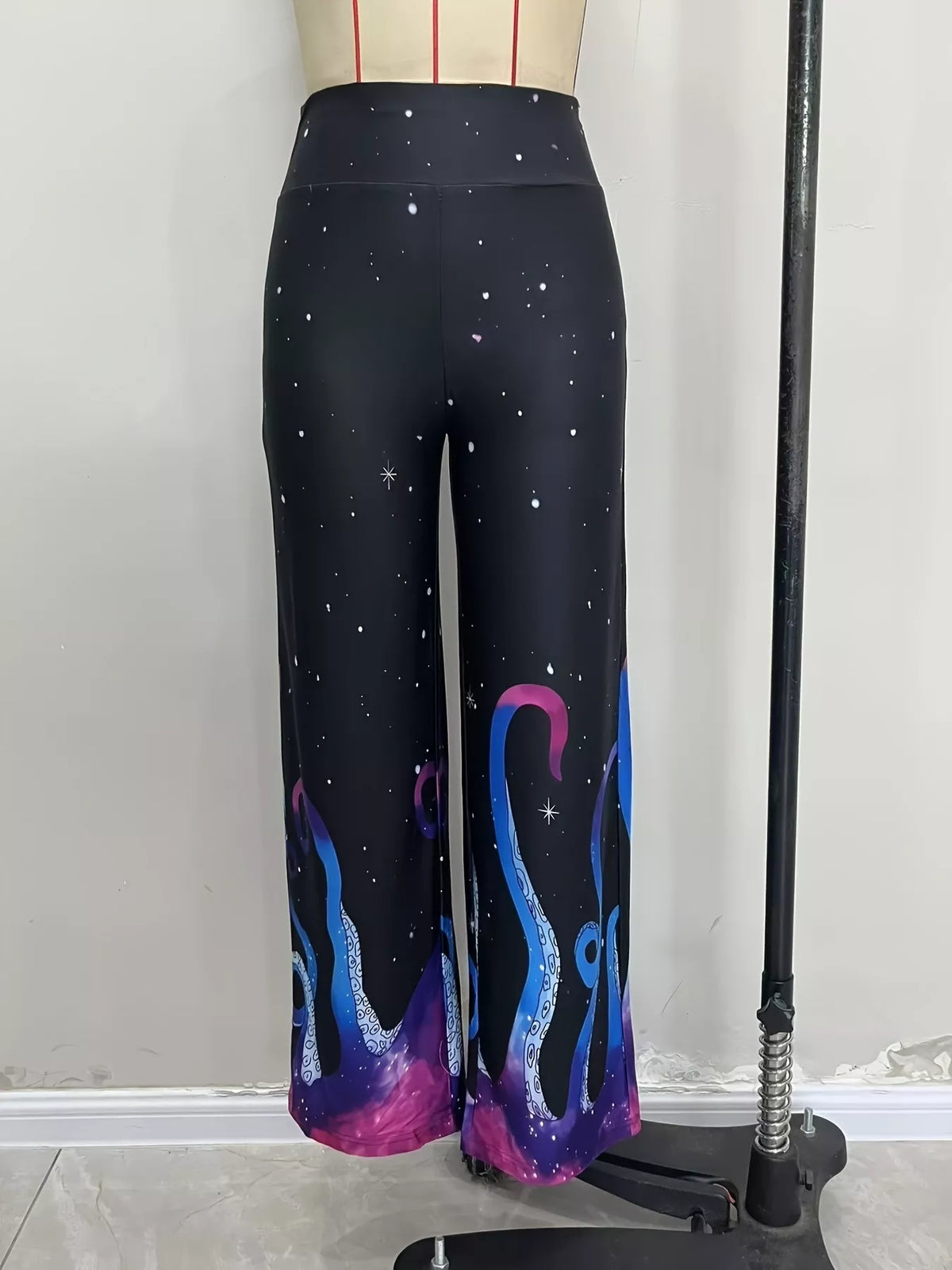 Galaxy Print Flare Pants