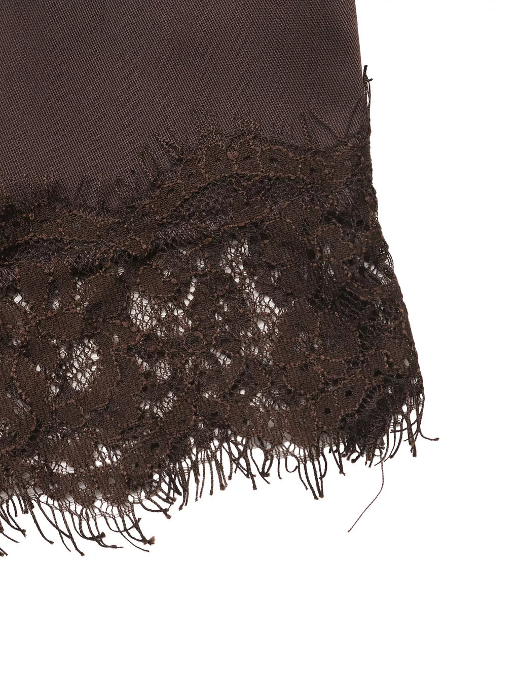 Lace Trim Long Sleeve Satin Blouse