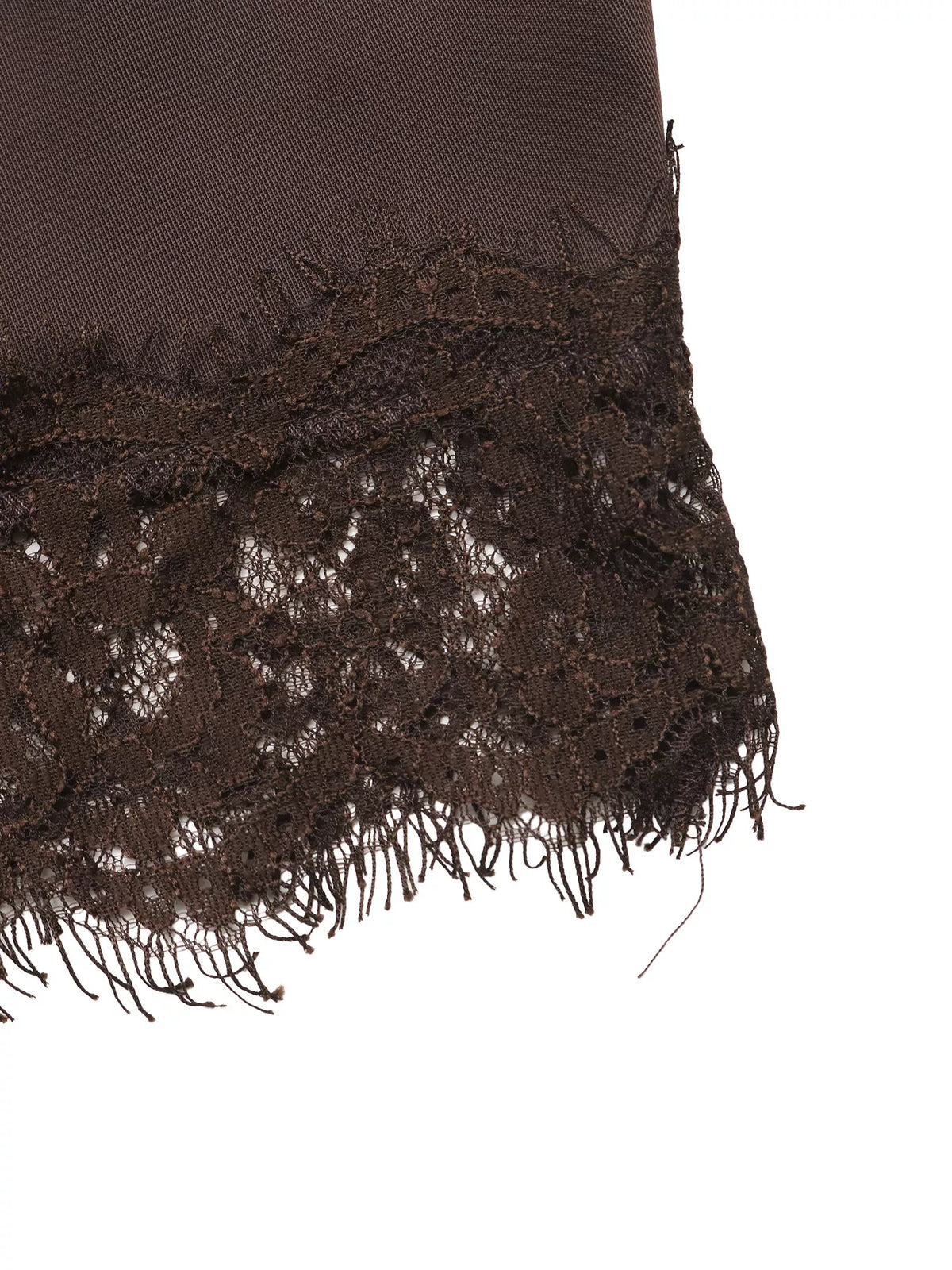 Lace Trim Long Sleeve Satin Blouse