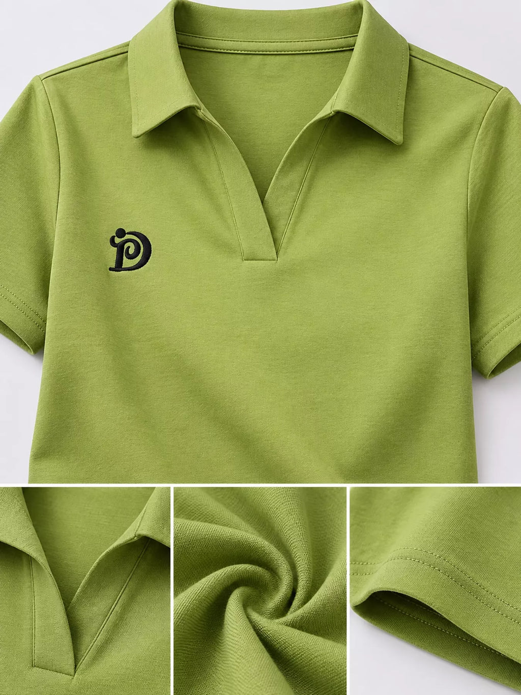 Plus Size Collared Neck Short-Sleeve Polo