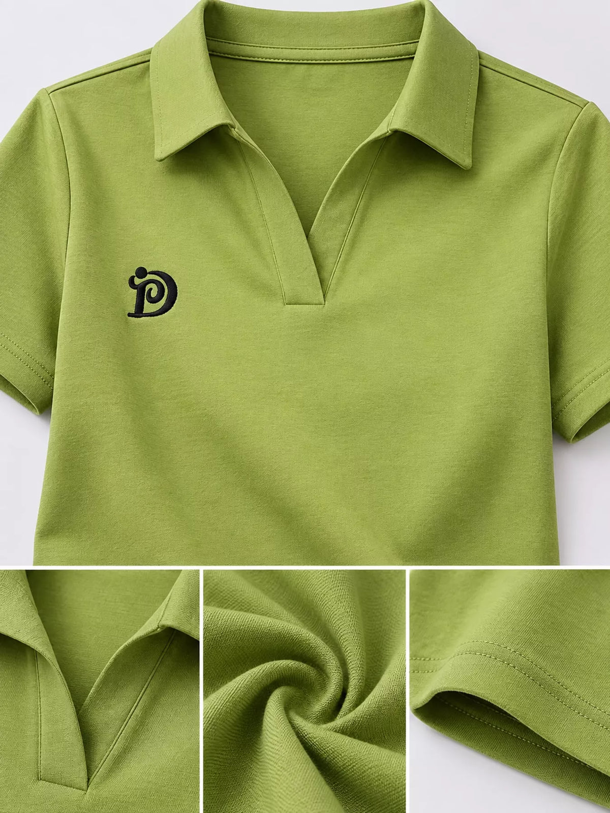 Plus Size Collared Neck Short-Sleeve Polo