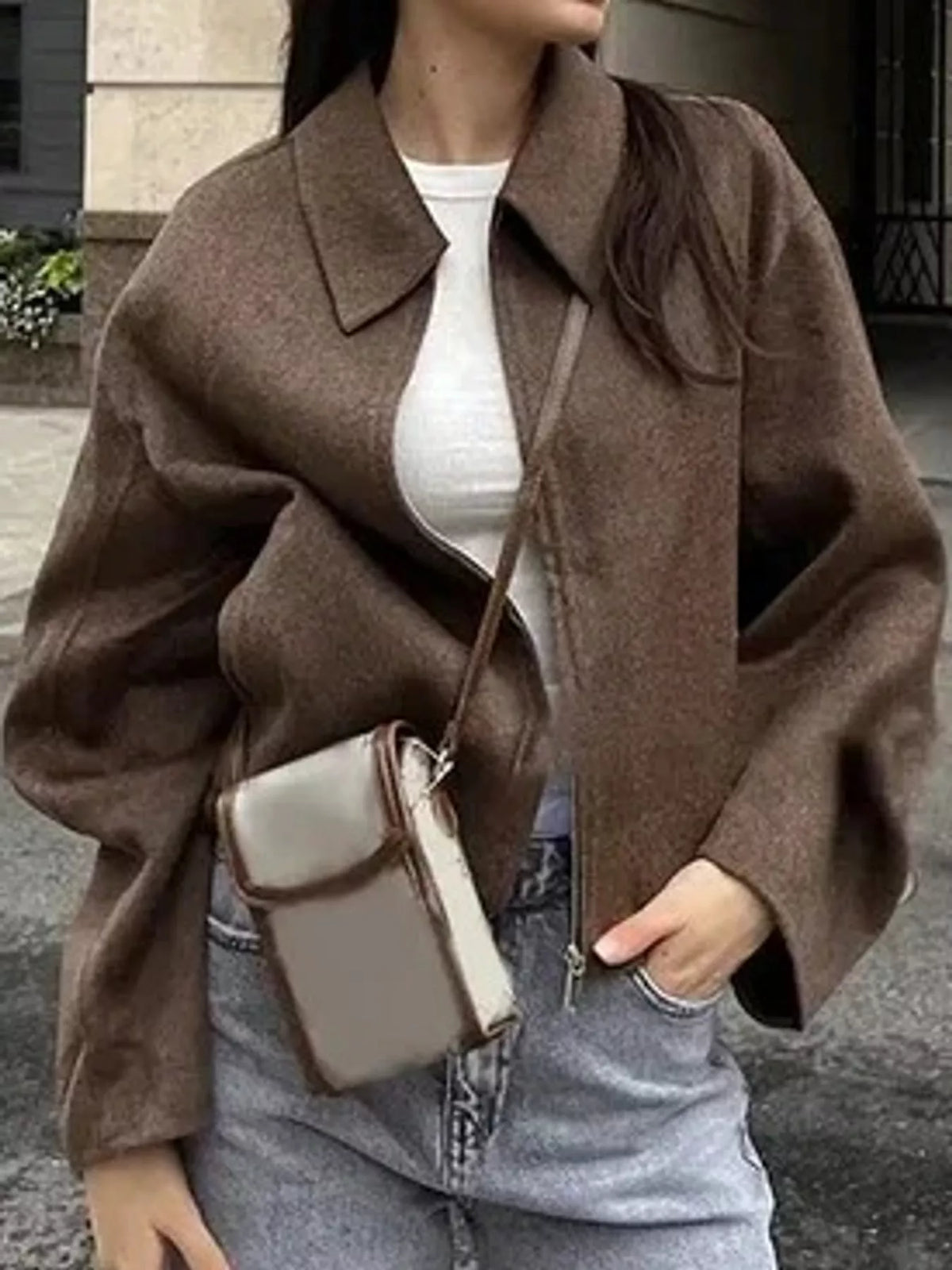 Zip Up Cropped Jacket