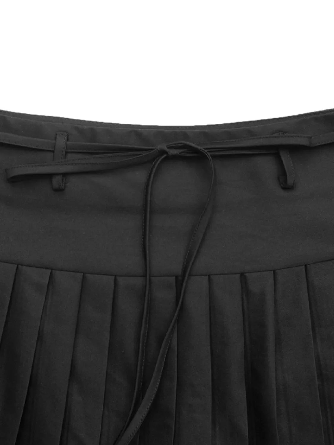 Tied Pleated Mini Skirt