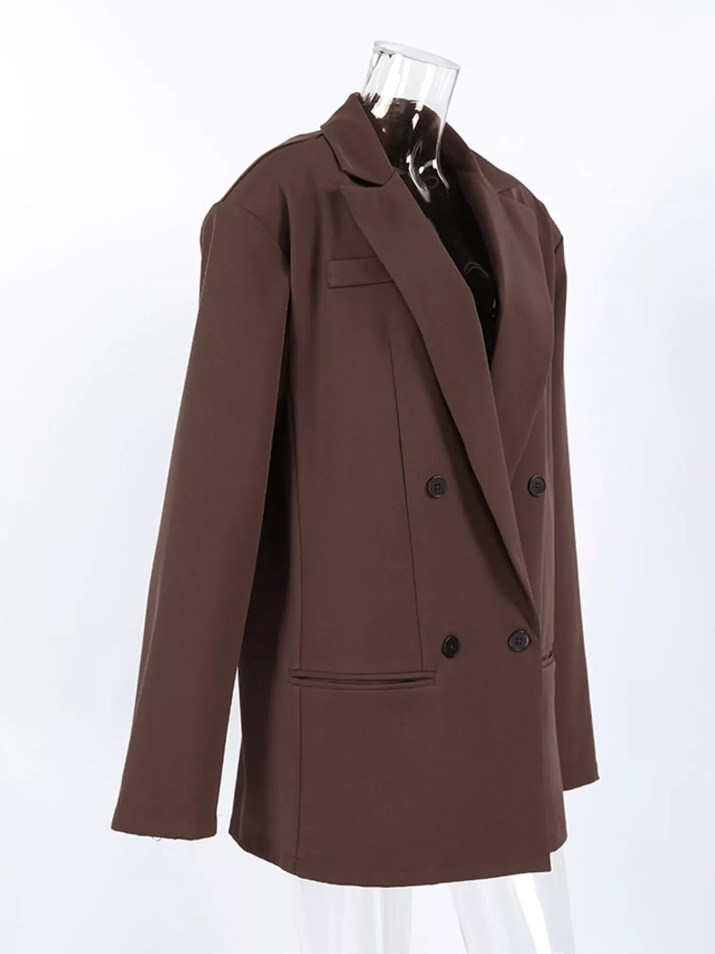 Double-Breasted Lapel Collar Blazer