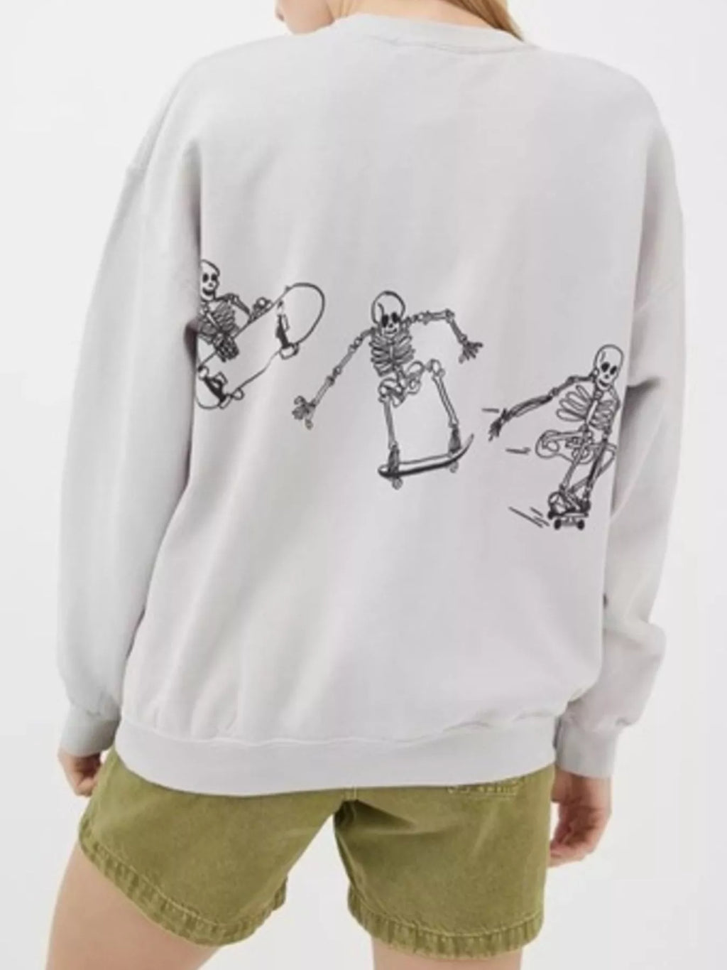 Skeleton Graphic Round Neck Sweatshirt