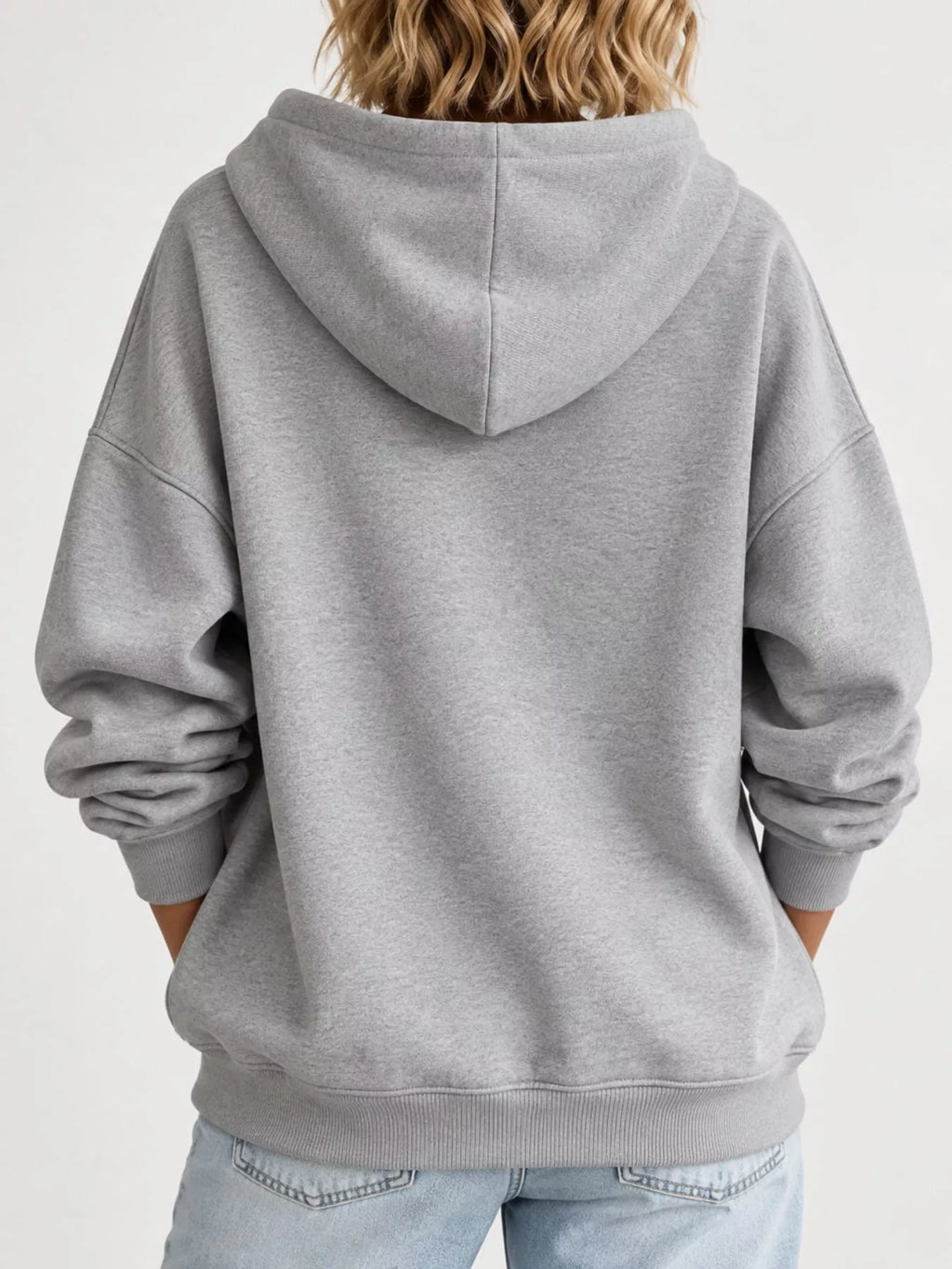 Drawstring Dropped Shoulder Hoodie