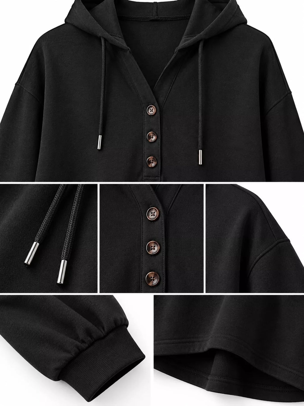 Drawstring Dropped Shoulder Hoodie