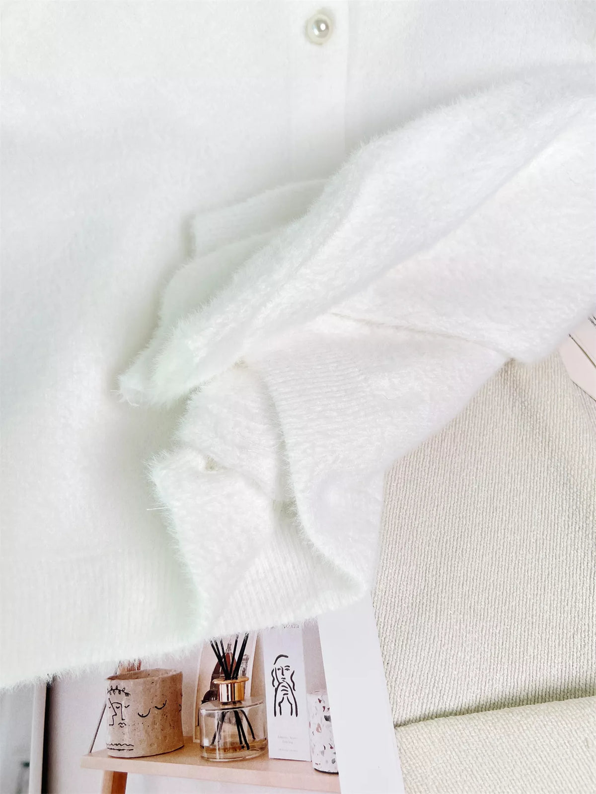 Fuzzy Knit Button Down Cardigan