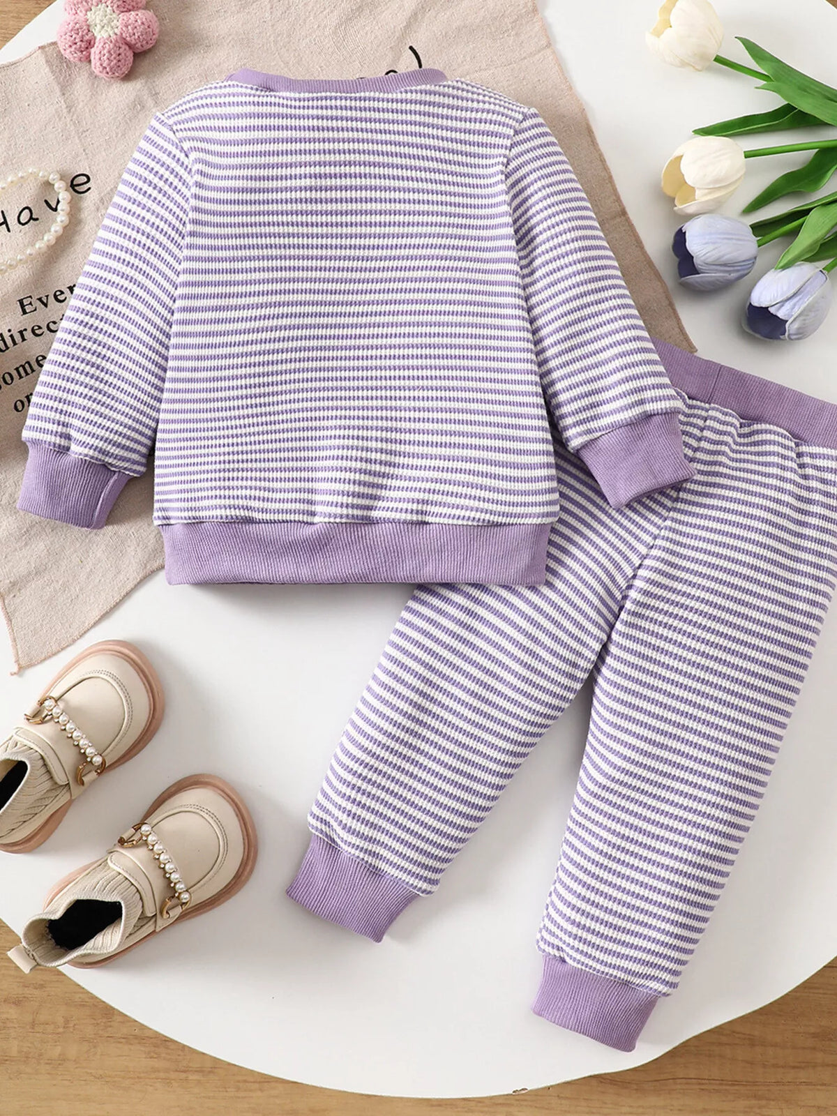 Children's Halloween Striped Ghost Top and Pants Set