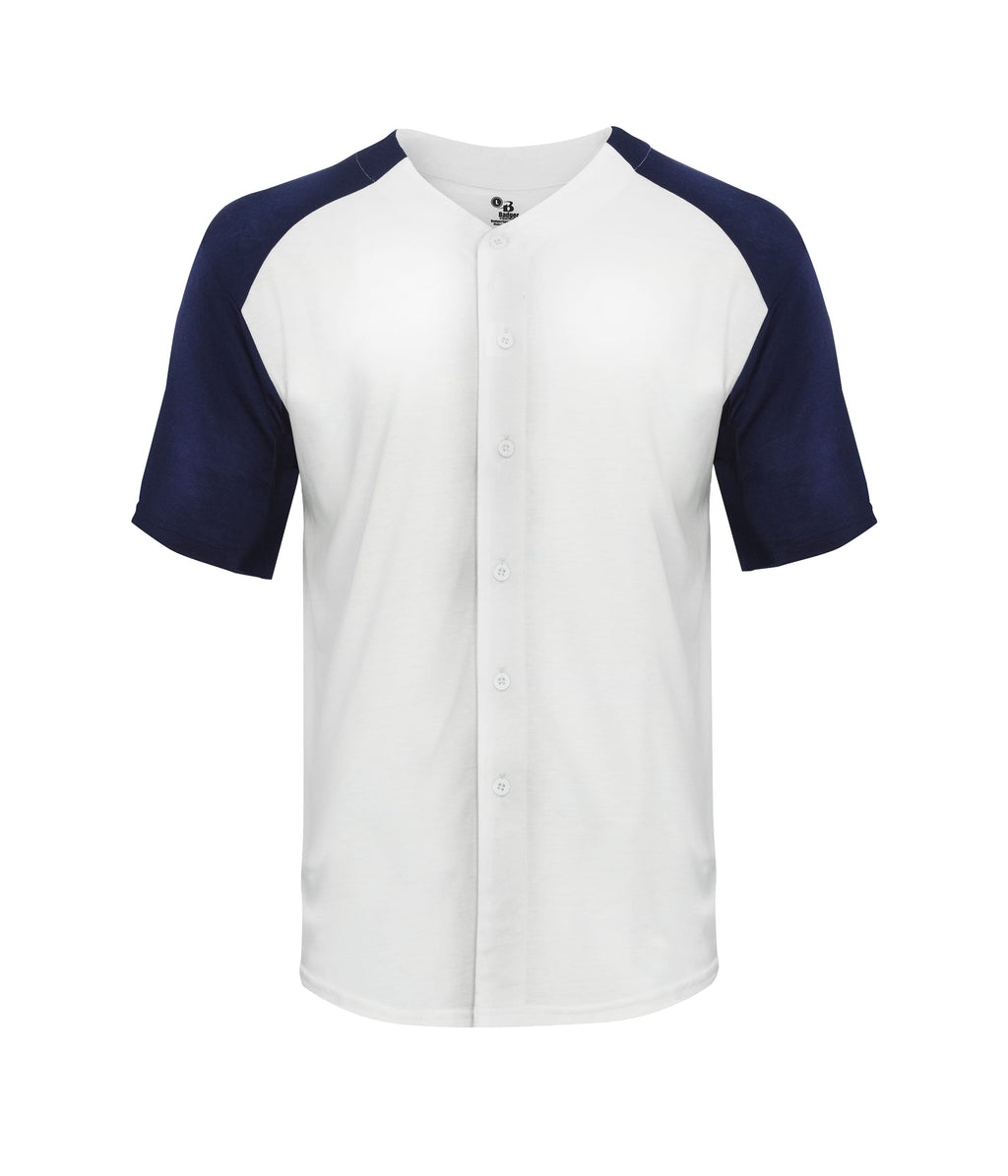 TRI-BLEND FULL BUTTON T-SHIRT - MOISTURE-WICKING PERFORMANCE