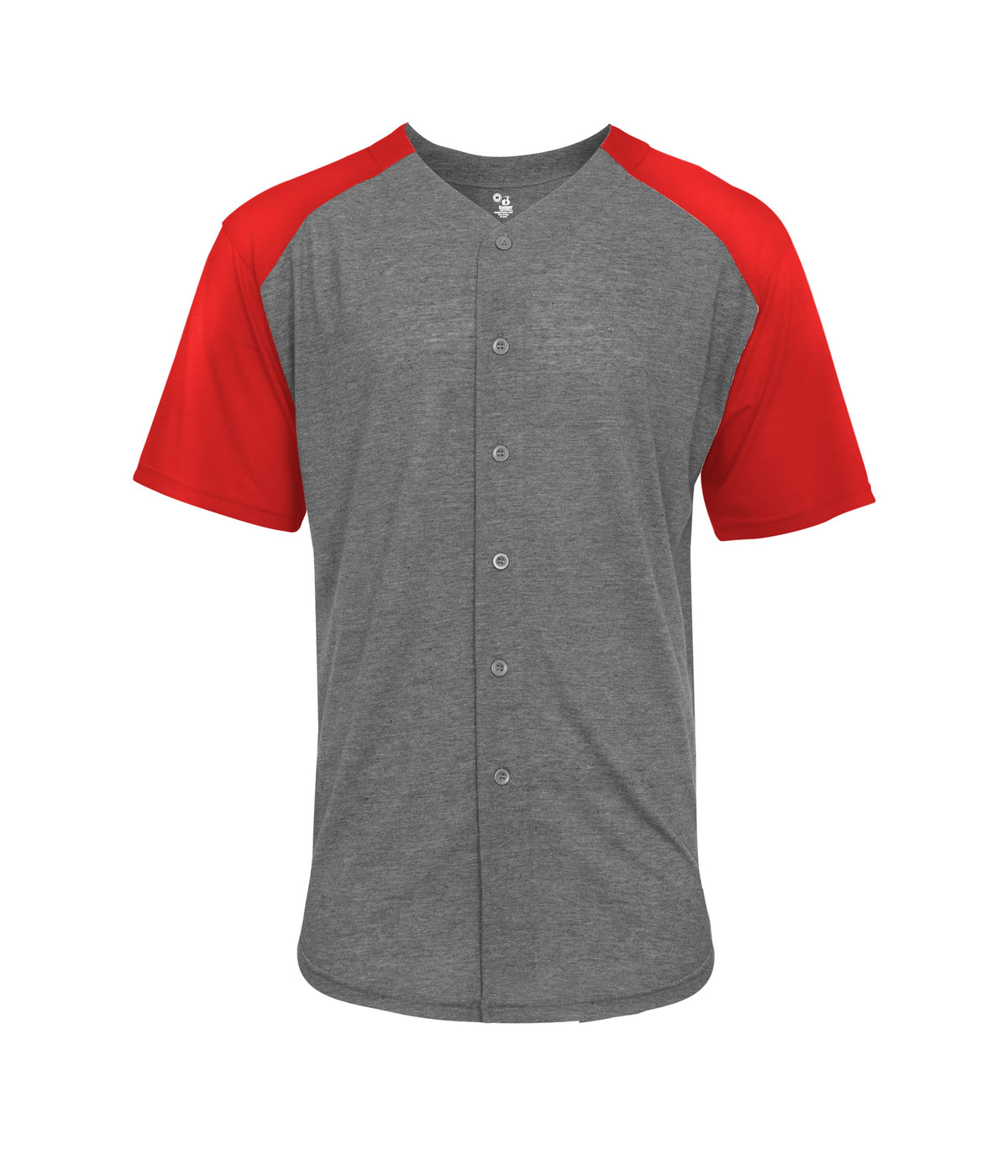 TRI-BLEND FULL BUTTON T-SHIRT - MOISTURE-WICKING PERFORMANCE