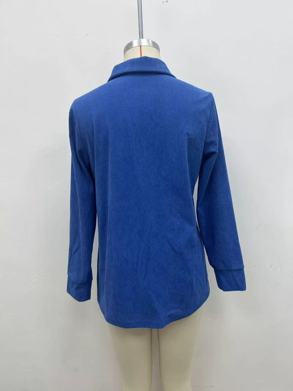 Full Size Button Detail Long Sleeve Top Plus Size