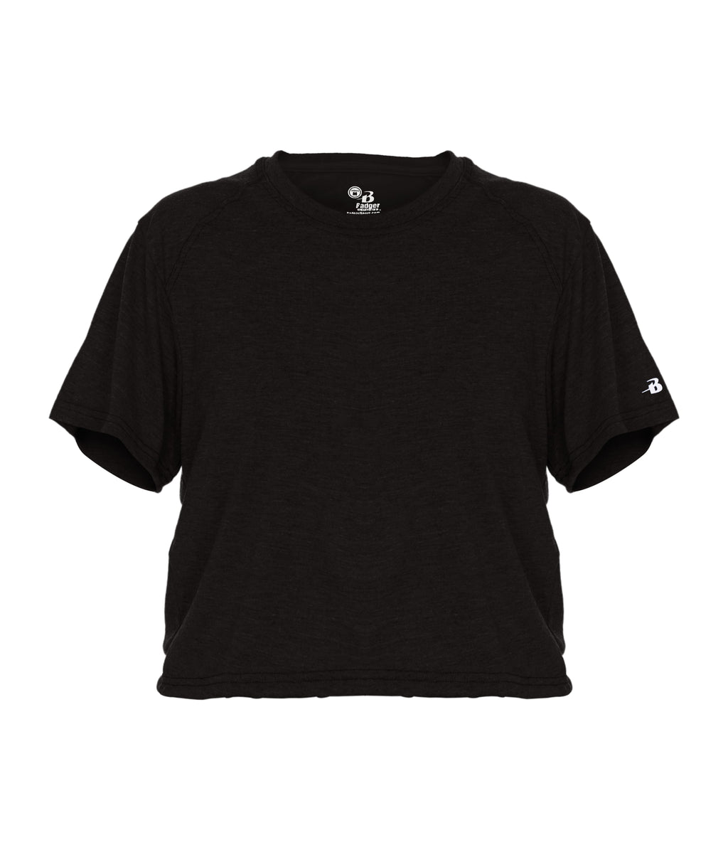 WOMEN'S TRI-BLEND CROP T-SHIRT - MOISTURE-WICKING PERFORMANCE