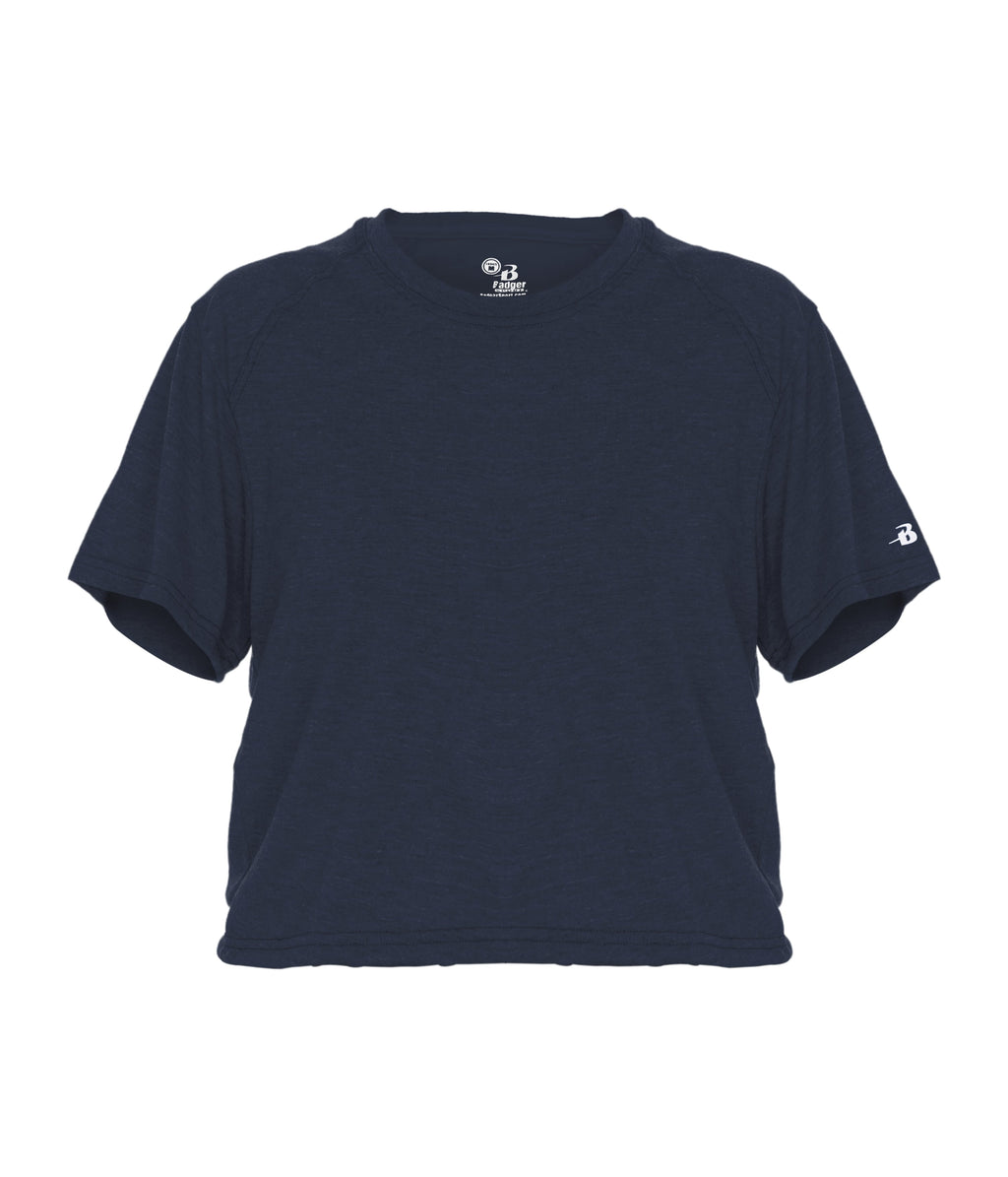WOMEN'S TRI-BLEND CROP T-SHIRT - MOISTURE-WICKING PERFORMANCE