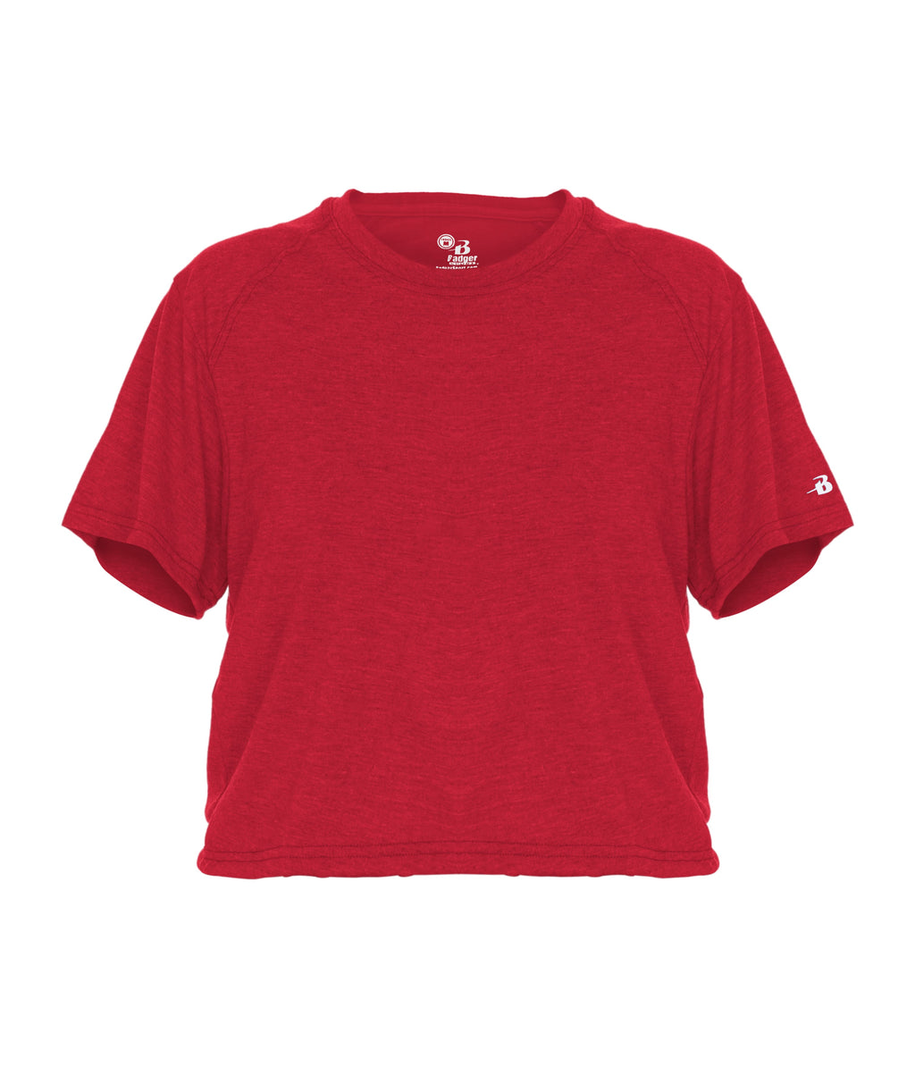 WOMEN'S TRI-BLEND CROP T-SHIRT - MOISTURE-WICKING PERFORMANCE