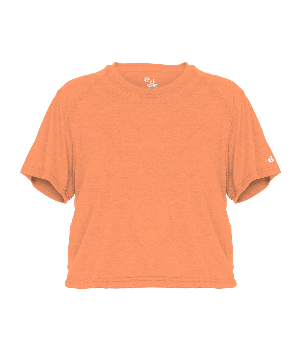 WOMEN'S TRI-BLEND CROP T-SHIRT - MOISTURE-WICKING PERFORMANCE