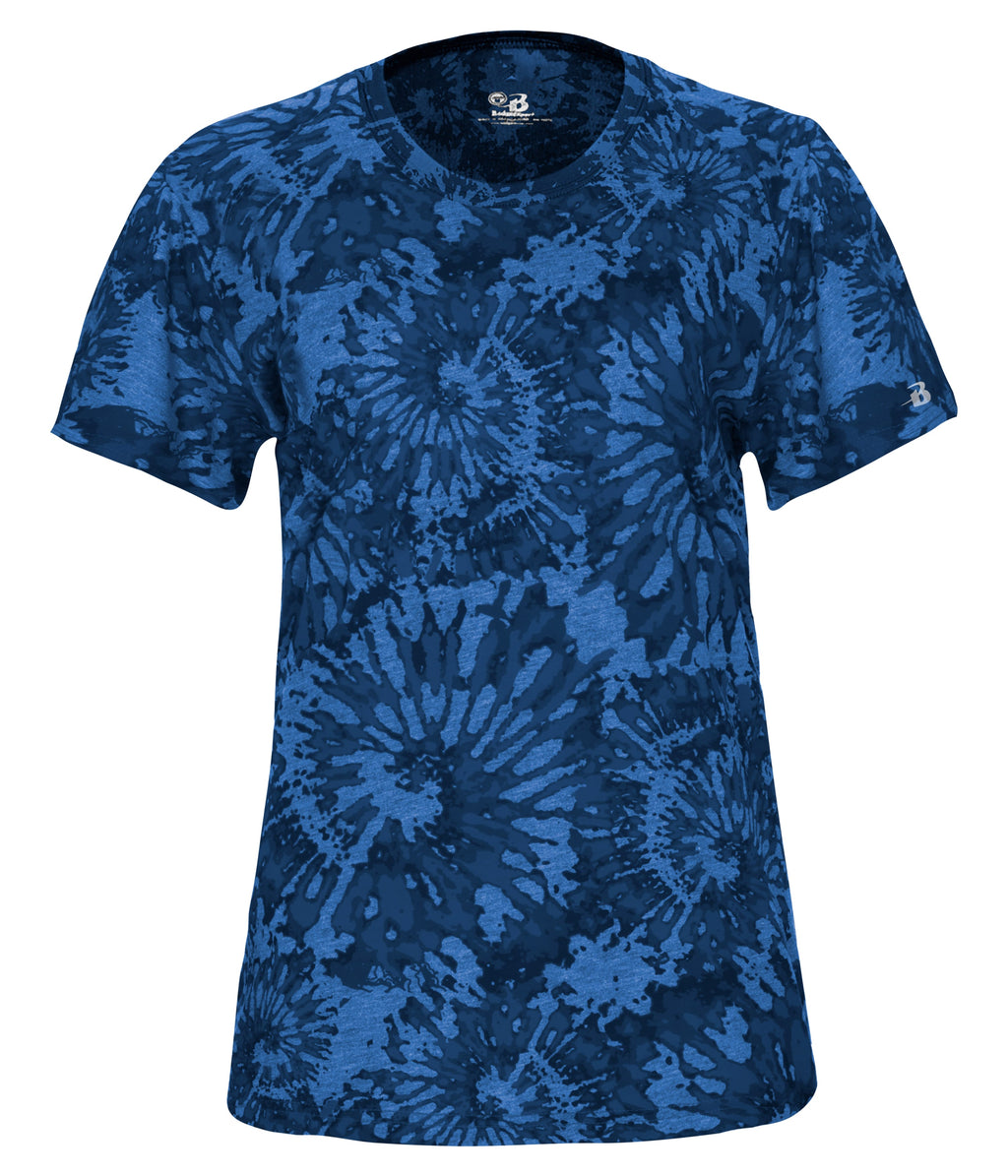 WOMEN'S TIE-DYE TRI-BLEND T-SHIRT - MOISTURE-WICKING PERFORMANCE