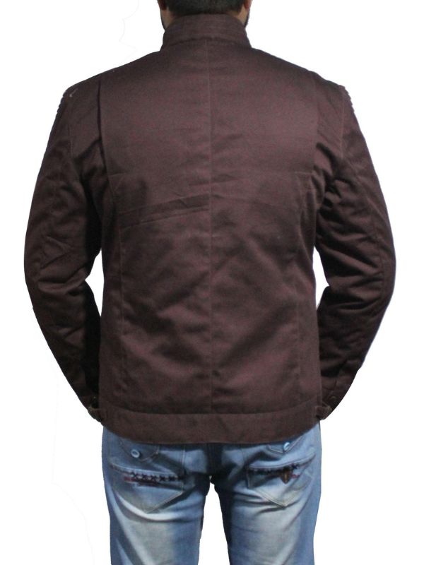 Men Stylish Cotton Jacket - Dark Brown