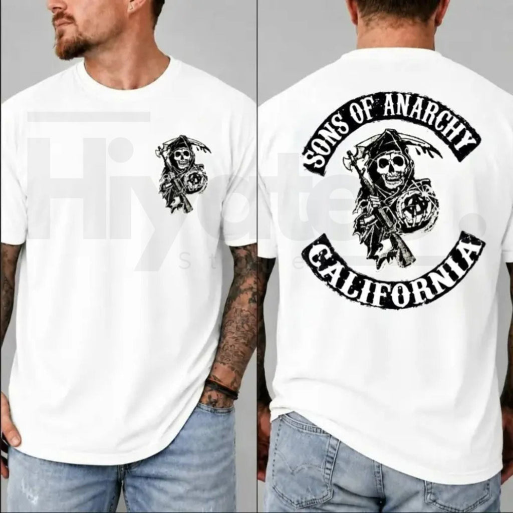 SOA Vintage Biker Graphic T-Shirt – Retro Jax Teller Motorcycle Club Fan Tee