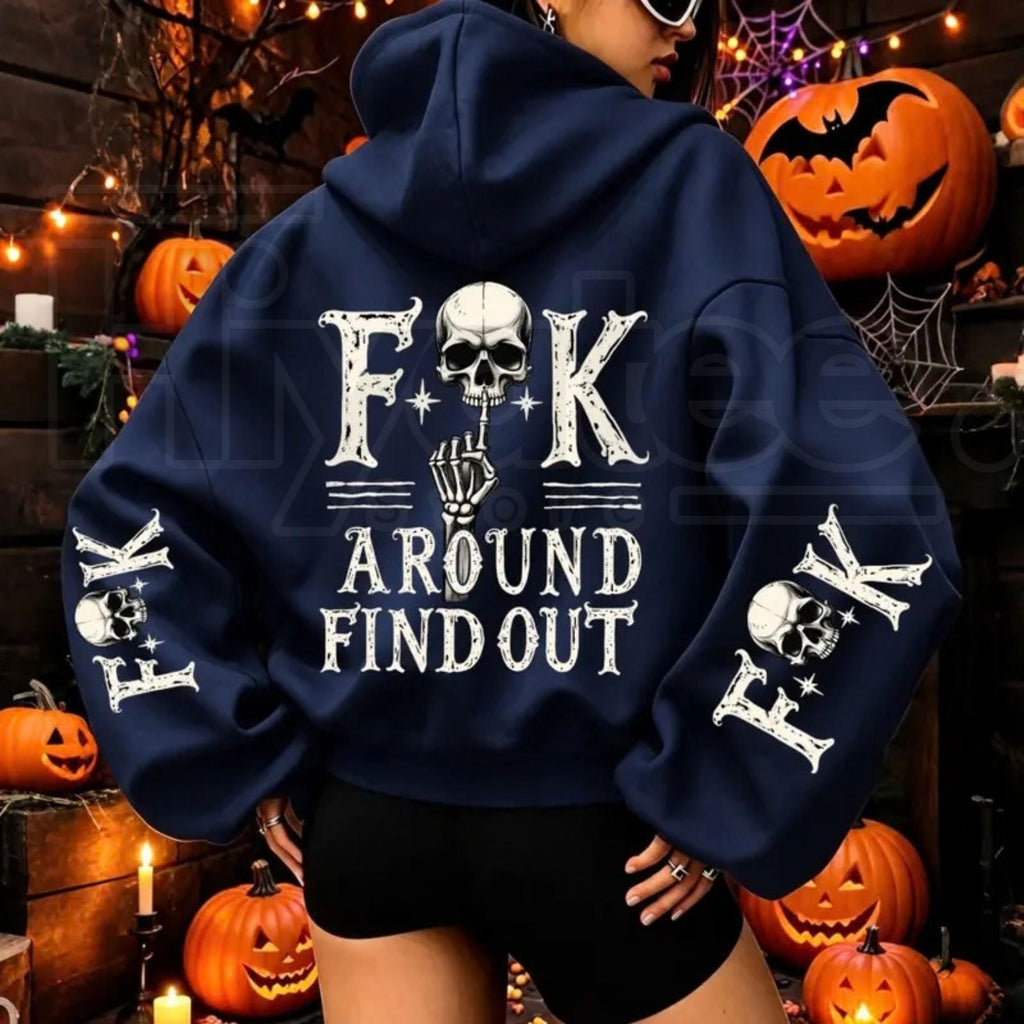 Women’s "Fuck Around And Find Out" Print Oversized Hoodie – Bold Graphic Statement Streetwear Pullover