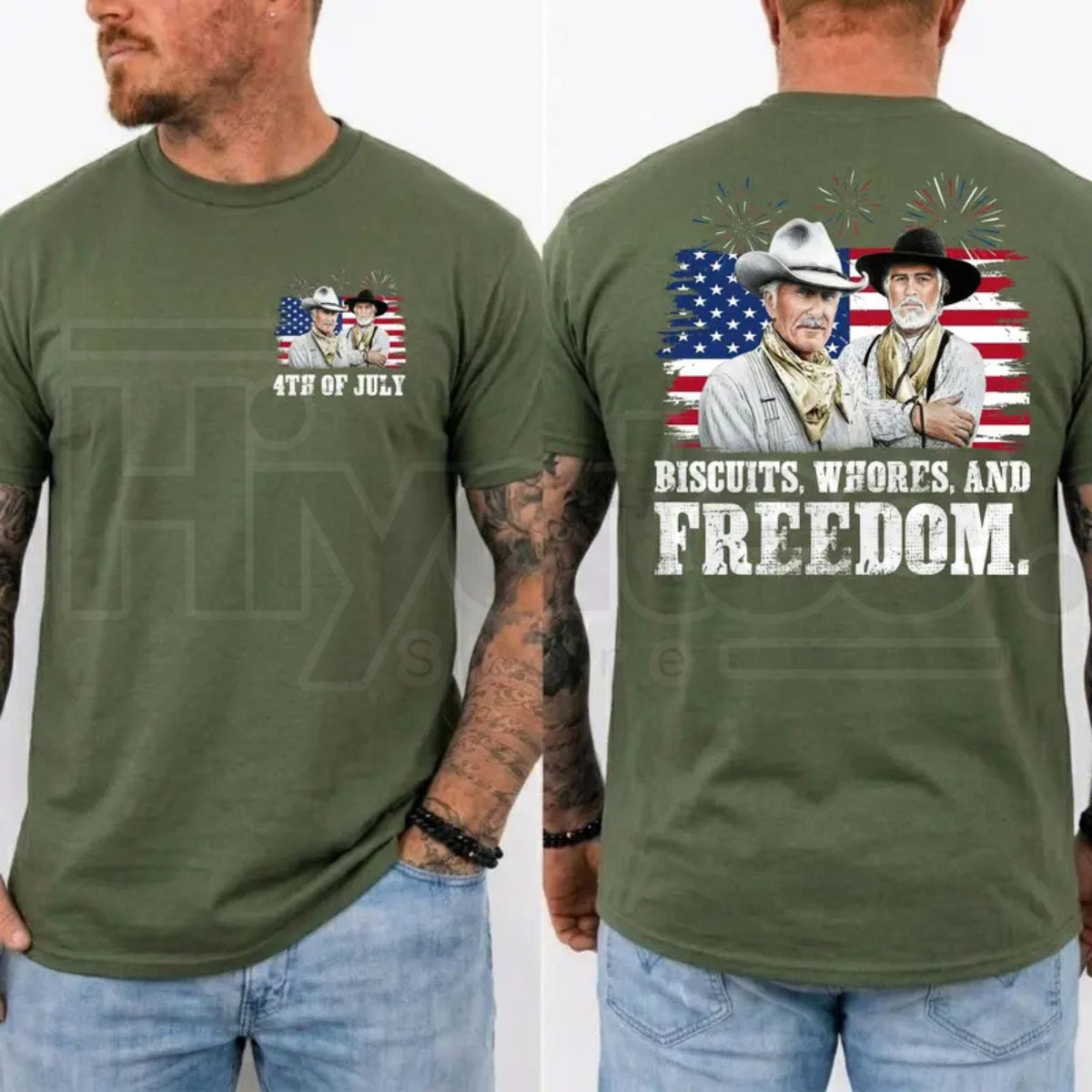 Biscuits And Whores T-Shirt – Funny Lonesome Dove Western Movie 4th Of July Tee