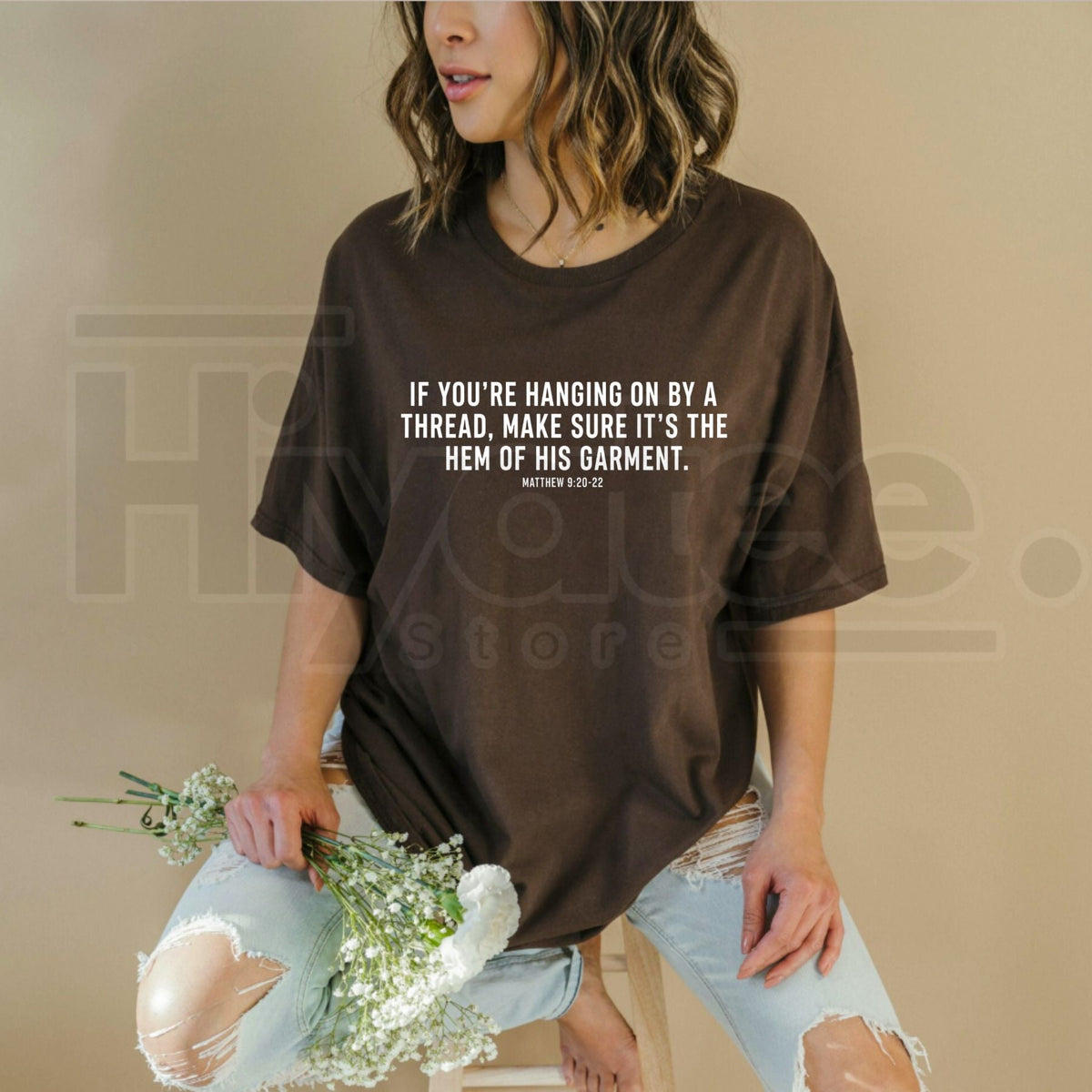 Hem Of His Garment T-Shirt – Matthew 9 Christian Faith Scripture Graphic Tee