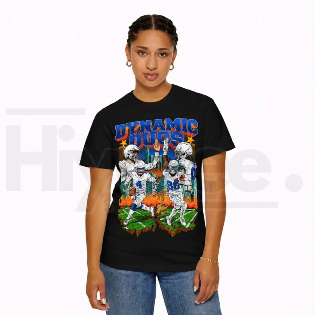 Dak Prescott CeeDee Lamb Dallas Football Graphic Tee – Ring-Spun Soft Cotton Shirt