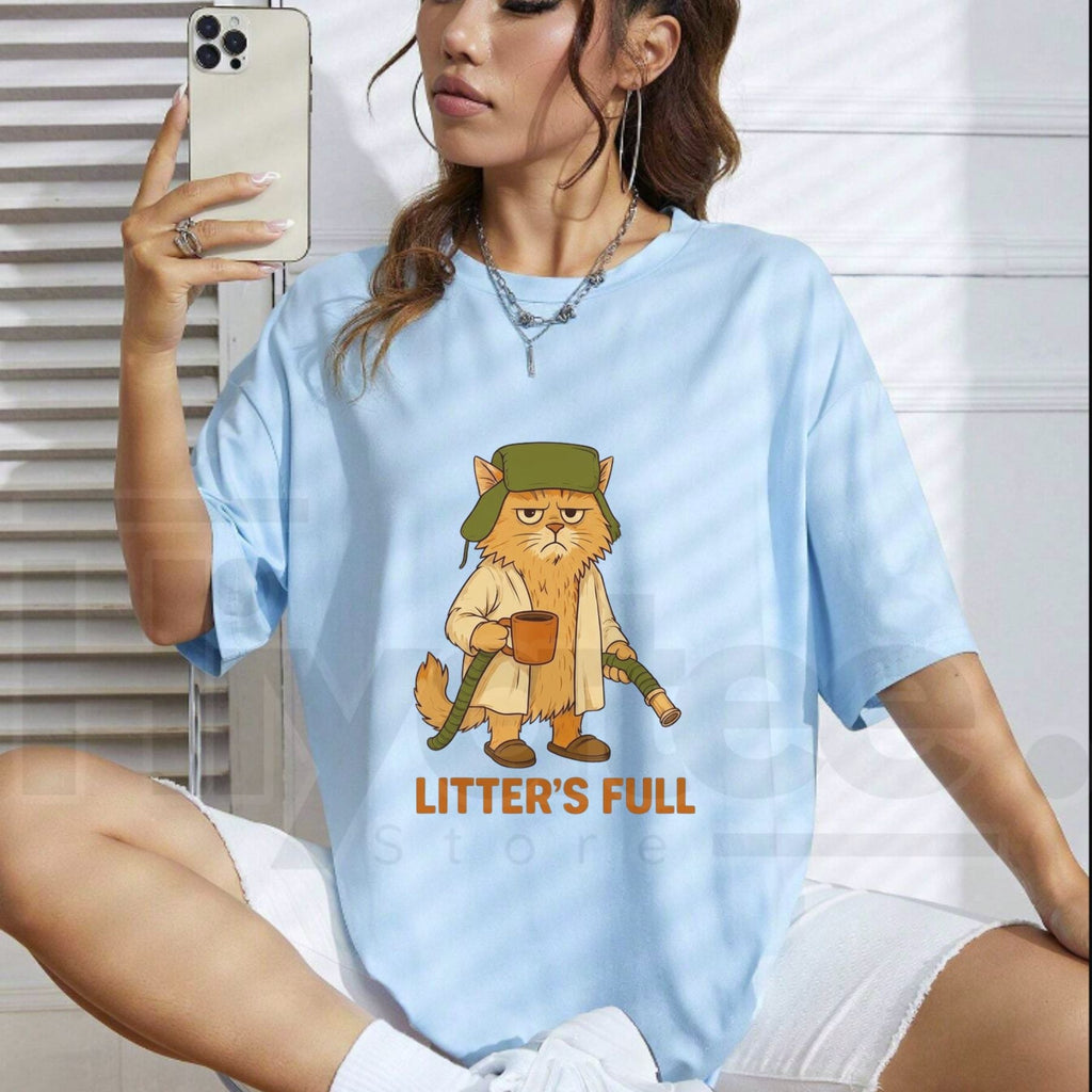 Litter’s Full Funny Cat Christmas T-Shirt – Retro Holiday Cat Lover Graphic Tee