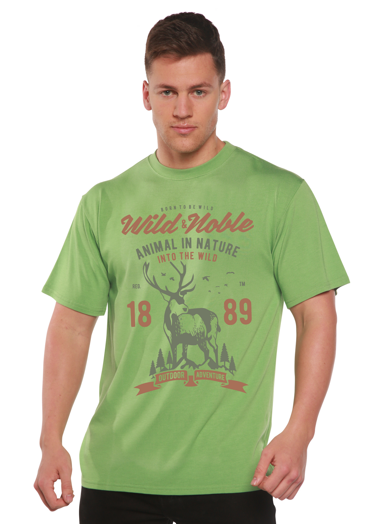 Wild And Noble Spun Bamboo® Men's Bamboo Viscose/Organic Cotton Short Sleeve Graphic T-Shirt