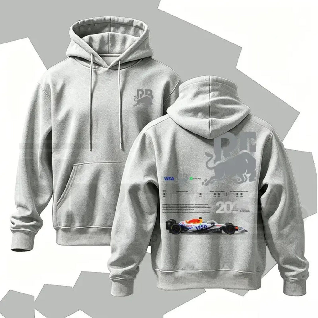 Men's Vintage Racing Cartoon Graphic Poly-Cotton Hoodie – Retro Motorsport Streetwear Pullover