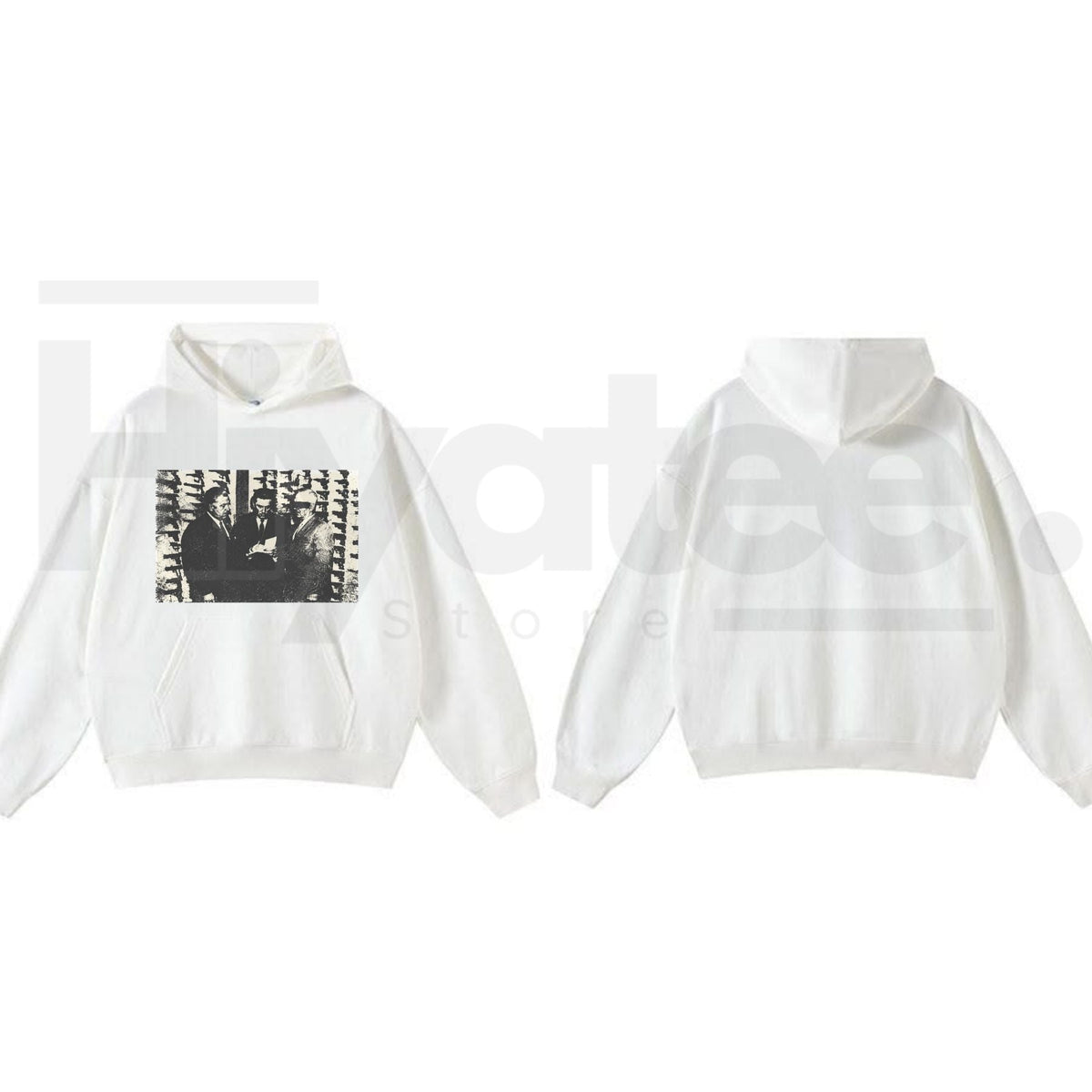 Vintage Punk Graphic & Text Hoodie – Distressed Avant-Garde Streetwear Pullover Sweatshirt