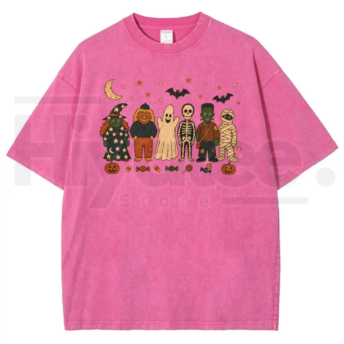 Unisex Halloween Spooky Squad Vintage Washed T-Shirt