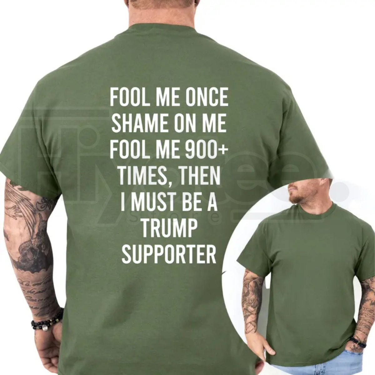 Fool Me 900+ Times Graphic T-Shirt – Witty Creative Expression Tee, Independent Voter Conversation Starter Unisex Premium Cotton Top