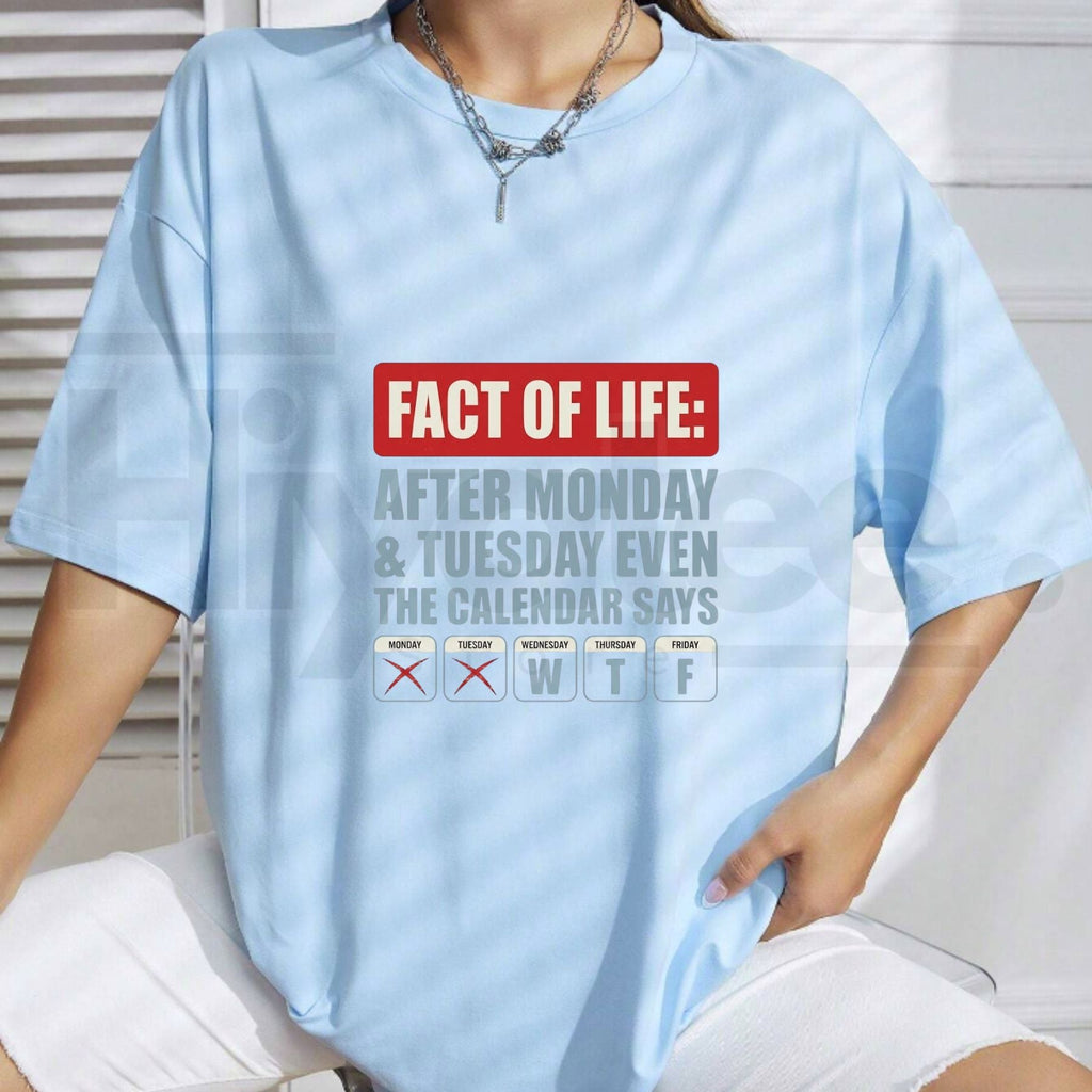 Fact Of Life WTF Calendar T-Shirt – Relatable Weekday Joke Gift Graphic Tee