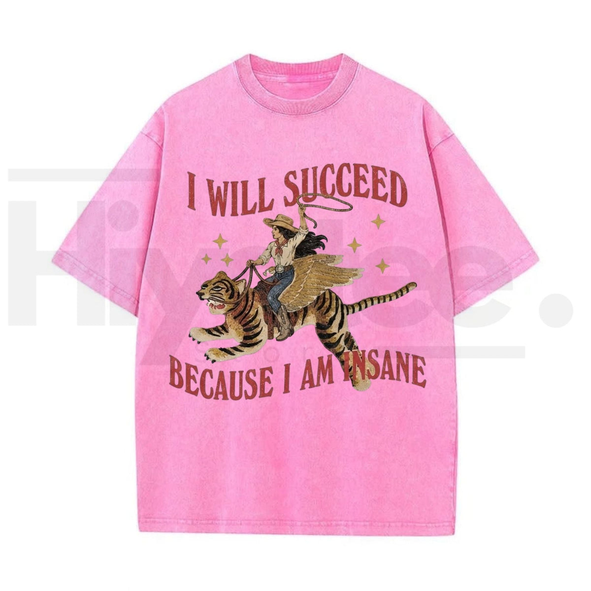 Vintage Acid Wash Surreal Winged Tiger Art Streetwear T-Shirt – Summer & Autumn Graphic Tee for Men & Women